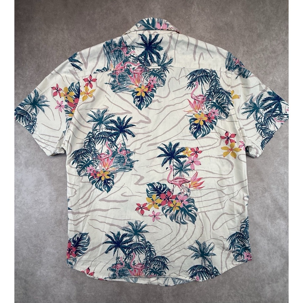 Denim & Flower Men's XL Shirt Slim Fit Flamingo Tropical Hawaiian Button Up - Picture 4 of 10
